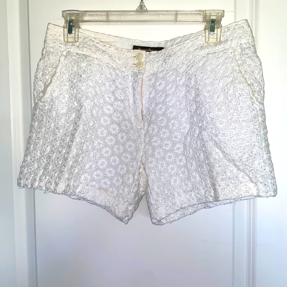Tommy Bahama white embroidered shorts